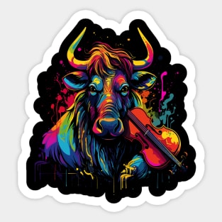 Wildebeest Playing Violin Sticker